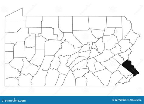 Map Of Bucks County In Pennsylvania State On White Background. Single ...