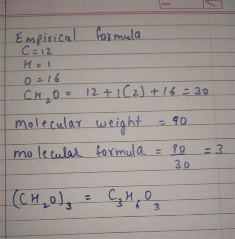 Iuiin the empirical tormula of an organic compound is ch,o and its ...