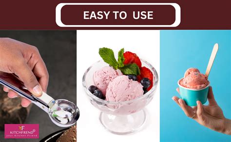 Buy KITCHFREND Premium ice Cream Scoop Thumb Press Open & Close ...