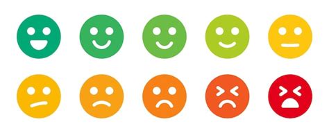 Smiley emoticon overzicht vector icon set. Emotie van blij tot ...