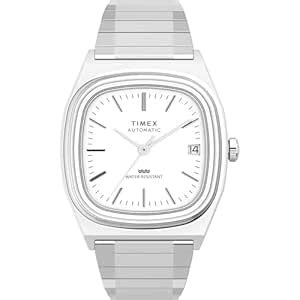 Buy TIMEX E Line Reissue Mechanical Automatic Silver Rectangle Dial ...