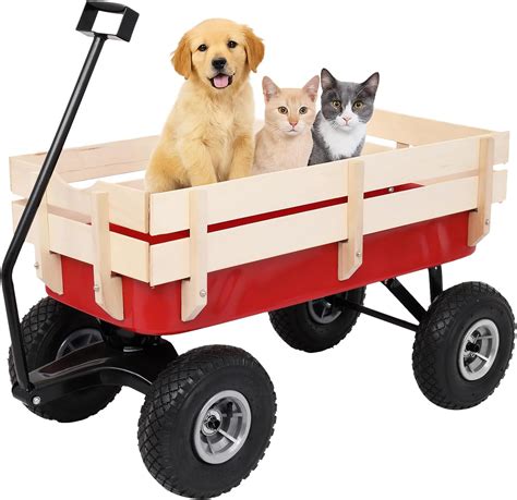 Amazon.com : Outvita All-Terrain Cargo Wagon with 10'' Air Tires, Steel ...