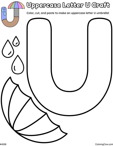 Letter U Umbrella Coloring Page Sketch Coloring Page