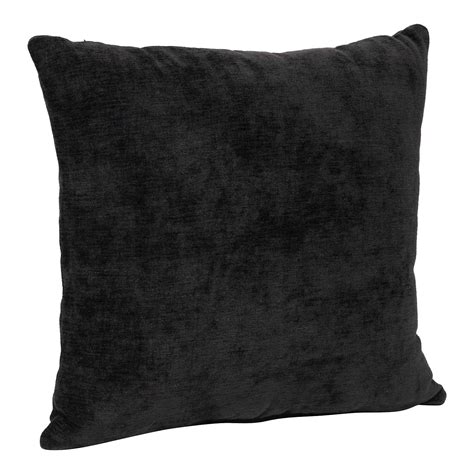 Reese Black Chenille Throw Pillow, 18"