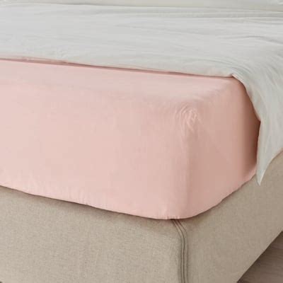 DVALA fitted sheet, light pink, 180x200 cm (71x79") - IKEA