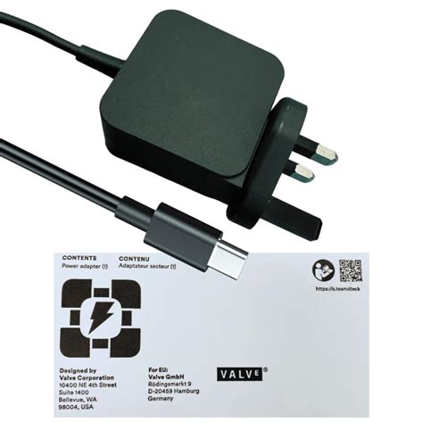 Buy Steam Deck and Steam Deck OLED AC Adaptor (UK), ORIGINAL from VALVE ...