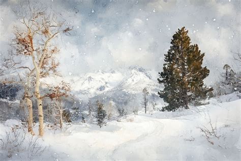 Snow Scene Painting Free Stock Photo - Public Domain Pictures