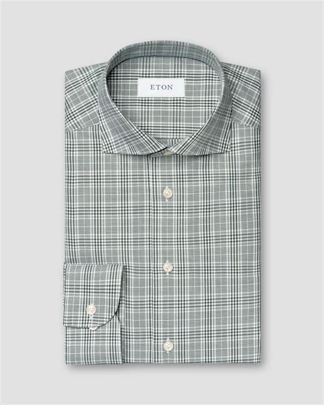 Prince of Wales Check Twill Shirt - Eton