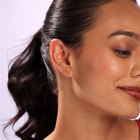 Chic Warli 22KT Gold Stud Earrings
