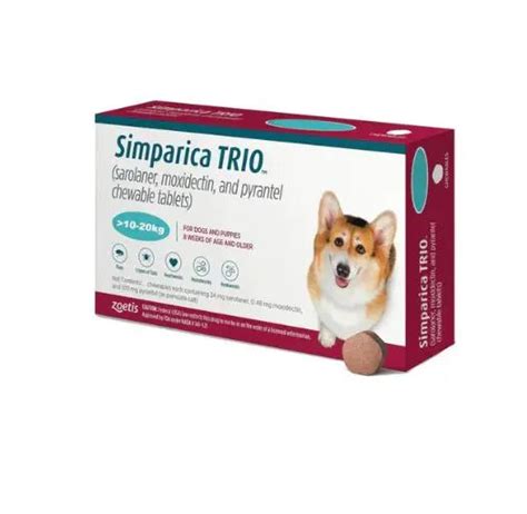 Zoetis Simparica Trio Dog Tick and Flea Control Tablet (pack of 3 ...