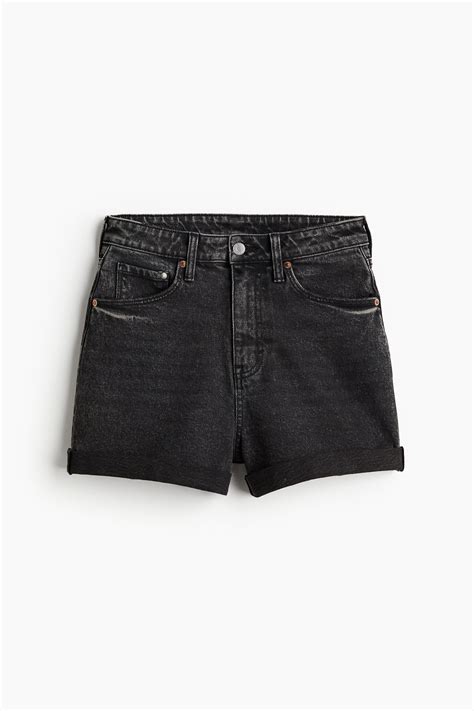 Women's Black Mom Ultra High Denim shorts | H&M CA