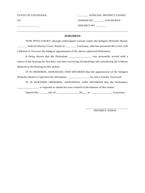 Judgment on Motion to Traverse Doc Template | pdfFiller