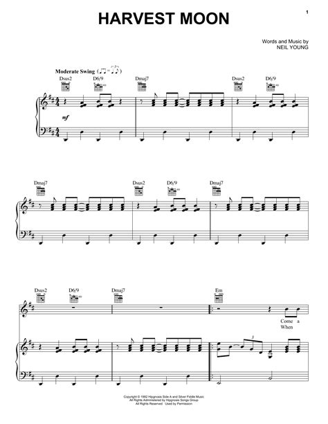 Download Harvest Moon - Neil Young | Guitar Tab (Single Gu Sheet Music ...