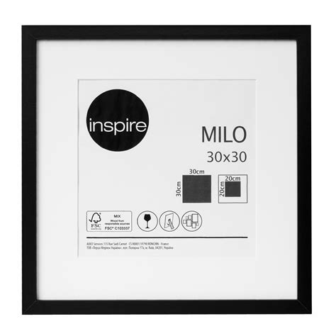 Ramka na zdjęcia Milo 30 x 30 cm czarna MDF Inspire - Leroy Merlin