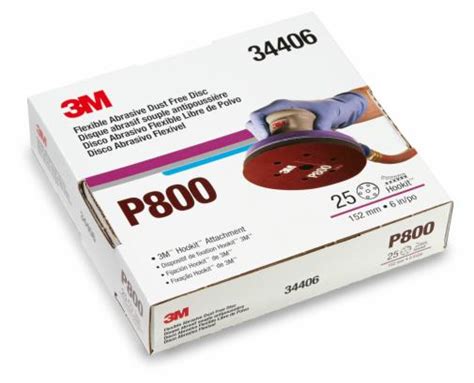 3M™ Hookit™ Flexible Abrasive Disc Dust Free, 34406, 6 in, P800 grade ...