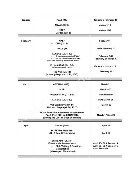 Dillon District 4 Calendar