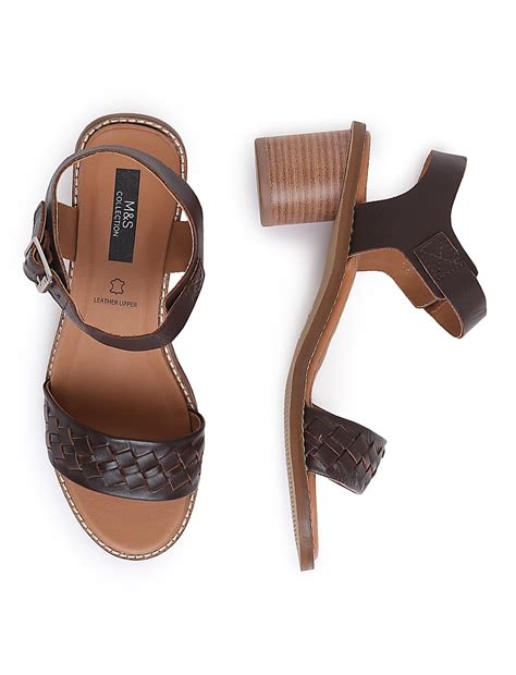 Buy Leather Self Design Sandal at Marks & Spencer