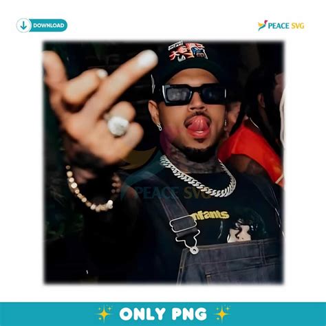Chris Brown Middle Finger Vintage Y2K Concert 2025 PNG | Peace SVG