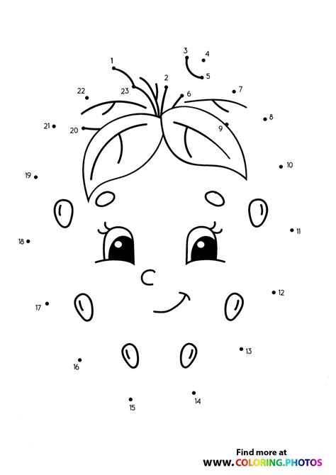 Strawberry dot the dots - Coloring Pages for kids