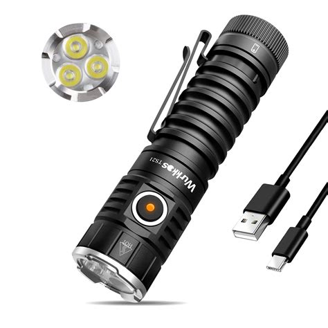 Wurkkos TS21 LED Flashlight Rechargeable, Super Bright 3500Lumen Long ...