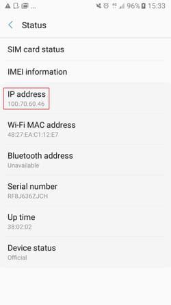 Image result for Find IP Address of Android Phone