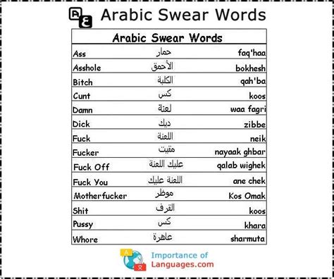 Arabic Insults and Swear words for that someone you just don't like ...