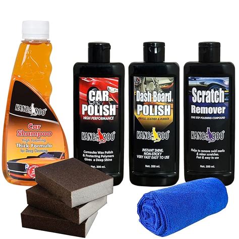 Kangaroo® New Car Care Kit Car Shampoo 300 ml, Car Polish, Dashboard ...