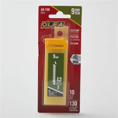 Olfa 9mm Craft Knife Replacement Blades - 10 Pack