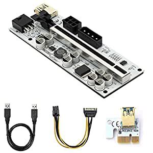Verilux® VER010-X PCIE Riser, PCIE Cable 6 Pin 1X to 16X Powered 8 ...