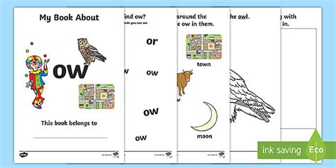 My Phase 3 Digraph Workbook (ow) (teacher made) - Twinkl