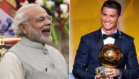 Prime Minister Narendra Modi presented Cristiano Ronaldo's autographed ...