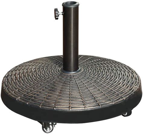 COBANA Patio Umbrella Base, Heavy-Duty Stand Resin Weights with Wheels for Outdoor Market ...
