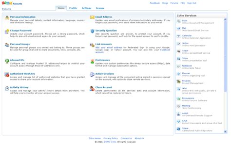 Image result for Zoho GUI