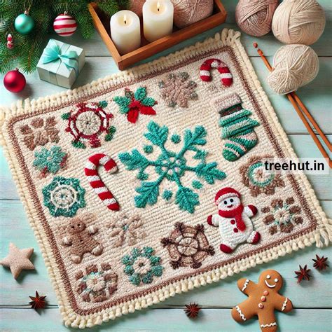Christmas Crochet Floor Rug Ideas in Cotton, Wool and Acrylic Yarn