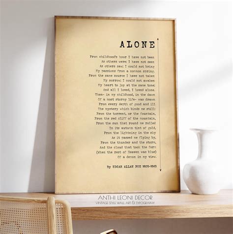 Alone Poem by Edgar Allan Poe | Poe Poem Print | Classic American ...