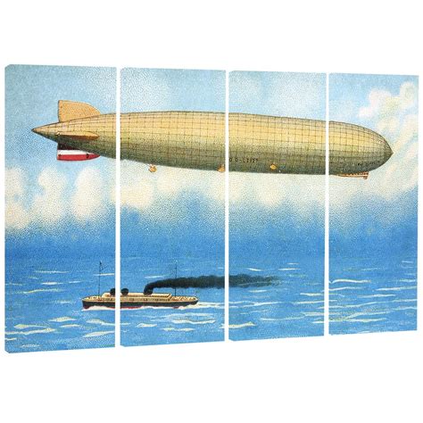 Airship Illustration - Digital Art Metal Wall Art - MT7516-48x28-4 ...