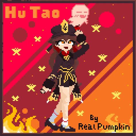 Simple pixel art of Hu Tao Genshin Impact | HoYoLAB
