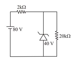 For the circuit shown below, the zener current is