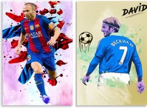 David Beckham Water Color Paninting & Andres Iniesta poster ...