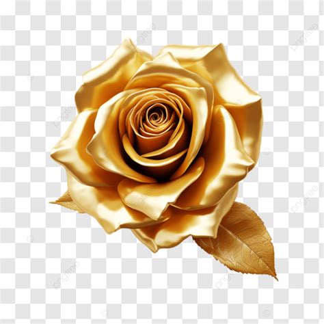 Close Up Of Golden Rose With Lifelike Petals And Glossy Texture, Close ...