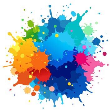 A colorful background with a colorful splash of paint and colored spots ...