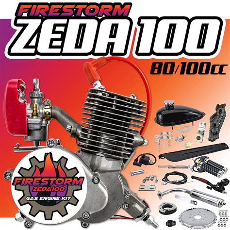 Buy Zeda 100 Complete 80cc/100cc Bicycle Engine Kit - Firestorm Edition ...