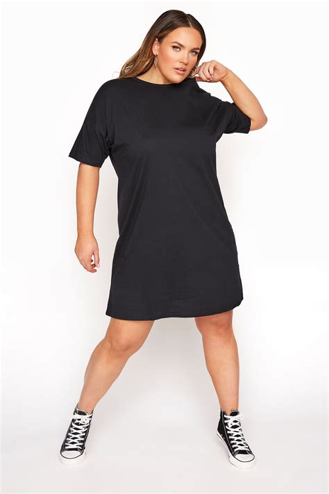 LIMITED COLLECTION Black Cotton Oversized T-Shirt Dress | Yours Clothing