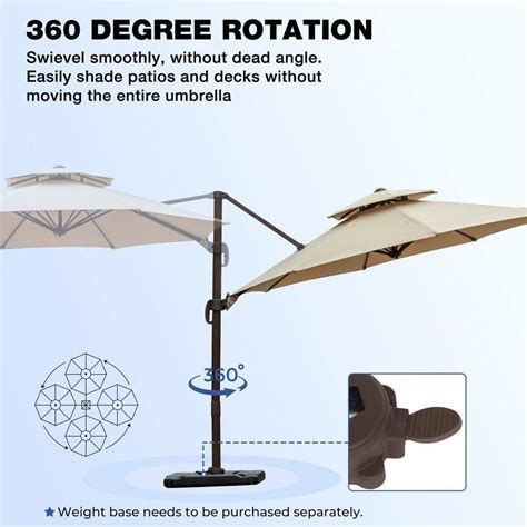 Buy 11 ft. Aluminum Offset Cantilever Adjustable Vertical Tilt Round ...