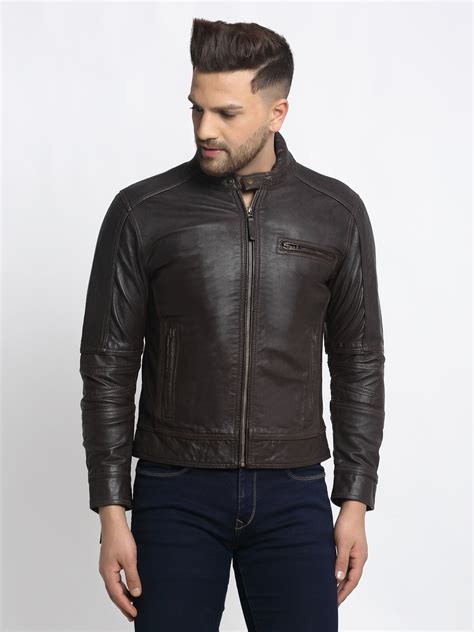 Teakwood Leathers Brown Genuine Leather Jacket - Clearance sale