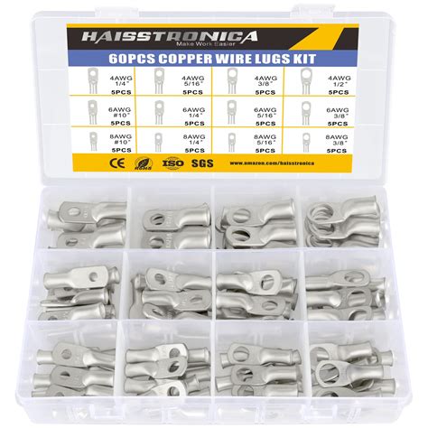 Buy haisstronicahaisstronica 60PCS Tinned Battery Terminals Cable Lugs ...