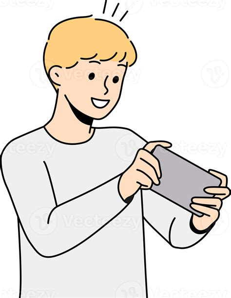 Happy child play video game on smartphone 21468618 PNG