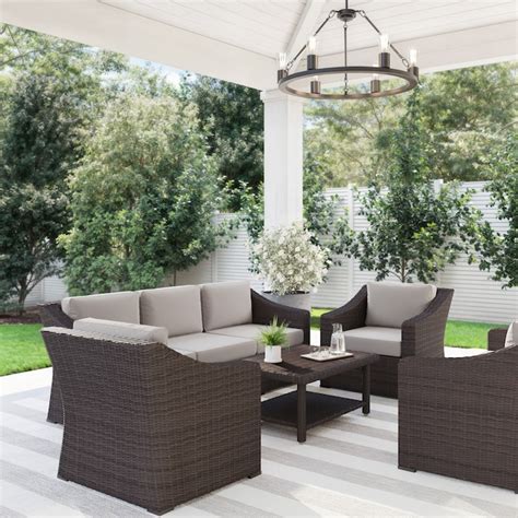 Martha Stewart Bedford 4-Piece Indoor-Outdoor Conversation Set with ...