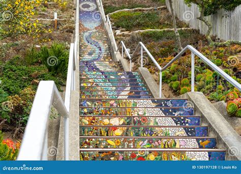 Mosaic Stairway, San Francisco in 16th Avenue Tiled StepsMosaic ...