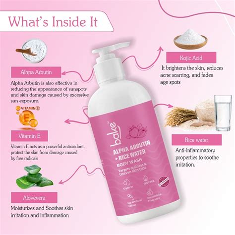 Bake Alpha Arbutin Body Wash for Dark Spots & Uneven Skin Tone With Ko ...